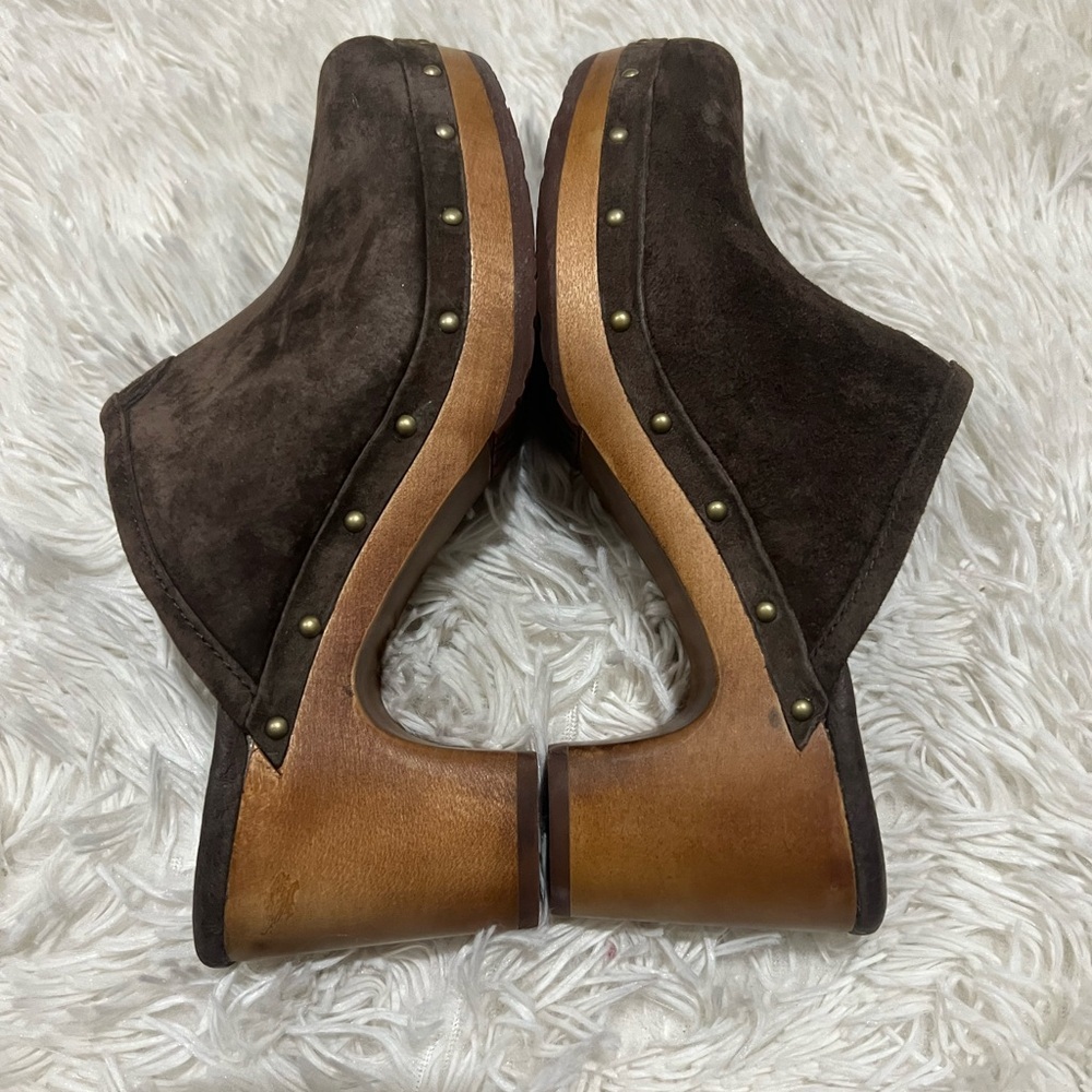 UGG Dark Brown Suede Clogs - Picture 5 of 8
